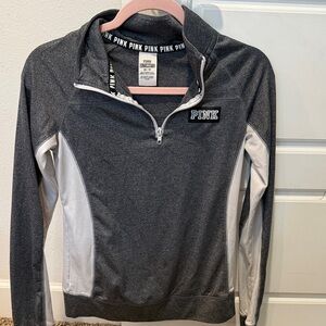 PINK Victoria's Secret Gray Quarter-Zip Top